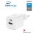 SWISSTEN 20W nabíjačka / napájací adaptér - USB-A + USB-C - GaN - biely