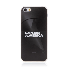 Kryt MARVEL pro Apple iPhone 5 / 5S / SE - Kapitán Amerika - gumový - černý
