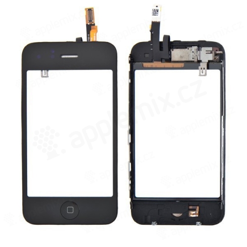 Náhradní sklo s dotykovou vrstvou pro Apple iPhone 3GS (touch screen digitizer) včetně kovového rámečku
