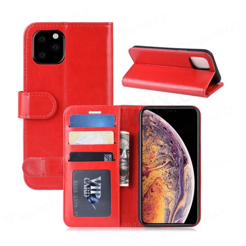 Puzdro pre Apple iPhone 11 Pro Max - Puzdro na kreditnú kartu - Umelá koža - Červené