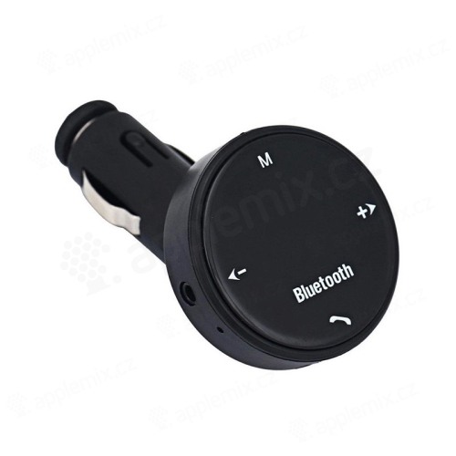 FM transmitter / vysílač + autonabíječka USB (1A) + Bluetooth 3,0 handsfree - dálkové ovládání - černý