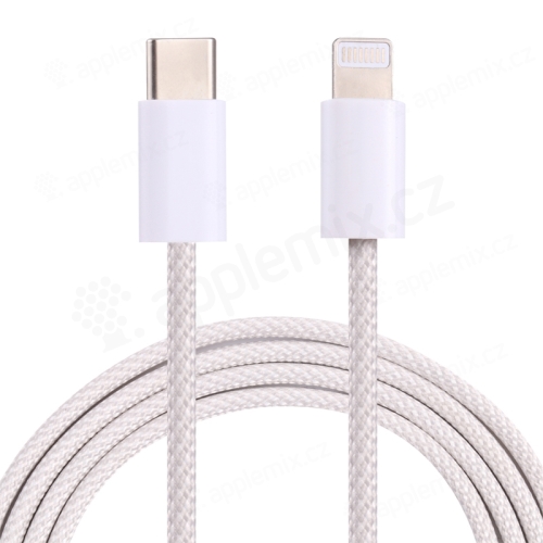 Synchronizační a nabíjecí kabel - USB-C - Lightning pro Apple zařízení - tkanička - 1m - šedý