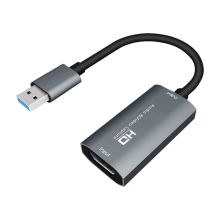 Adaptér / nahrávací / střihová karta - USB-A 3.0 / HDMI - podpora UAC - výstup 1080p - 10cm - šedá