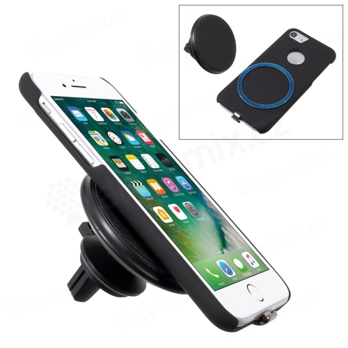 Držák do auta magnetický + Qi nabíječka + pouzdro pro bezdrátové nabíjení pro Apple iPhone 6 / 6S / 7 - černý