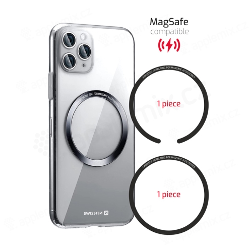 SWISSTEN krúžok pre Apple iPhone - pre podporu MagSafe - sada 2 ks - čierny