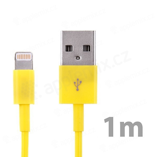 Synchronizační a nabíjecí kabel Lightning pro Apple iPhone / iPad / iPod - žlutý - 1m