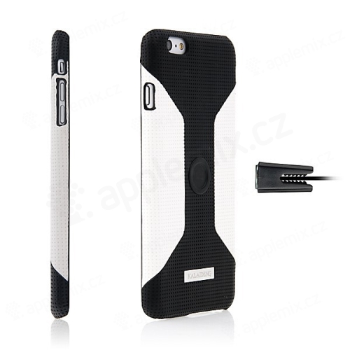 Kryt Kalaideng pro Apple iPhone 6 Plus / 6S Plus plasto-gumový - magnetický držák do auta - černo-bílý