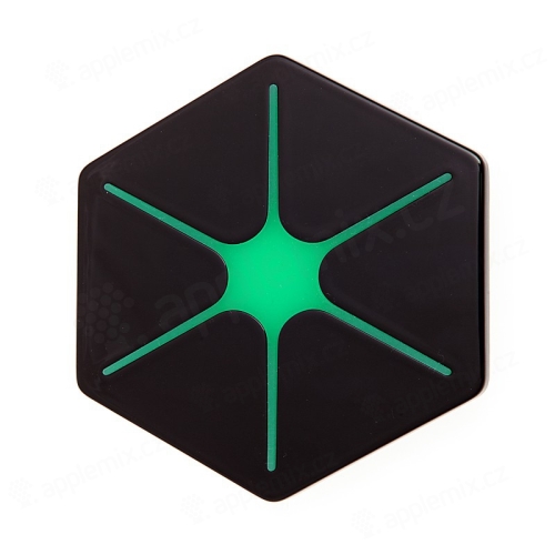 Bezdrátová nabíječka / nabíjecí podložka Qi - šestiúhelník - zelená hvězda / černá