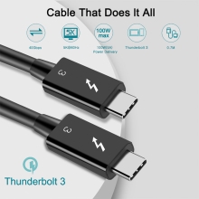 Kabel USB-C pro Apple zařízení s podporou Thunderbolt - 40 Gbps - 100W PD - 5K - 70cm - černý