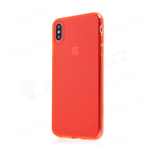 Kryt pre Apple iPhone Xs Max - gumový - priesvitný - červený
