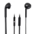 Sluchátka s ovládáním a mikrofonem pro Apple a další zařízení - noodle style - černá