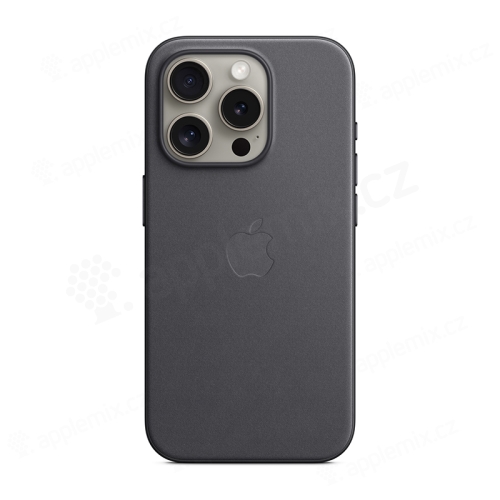 Originální kryt pro Apple iPhone 15 Pro - MagSafe - FineWoven tkanina - černý