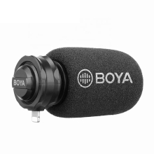 Kondenzátorový ASMR stereo mikrofon BOYA pro Apple iPhone / iPad - Lightning - MFi certifikovaný - černý