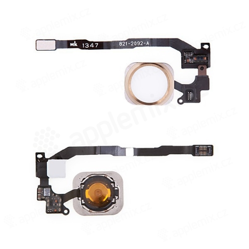 Obvod Home Button vrátane kovového rámu a Home Button pre Apple iPhone 5S / SE - bielo-zlatý - Kvalita A+