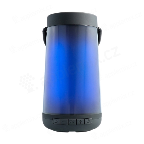 Reproduktor Bluetooth / lucerna - RGB osvětlení - podpora USB / AUX / Micro SD - černý