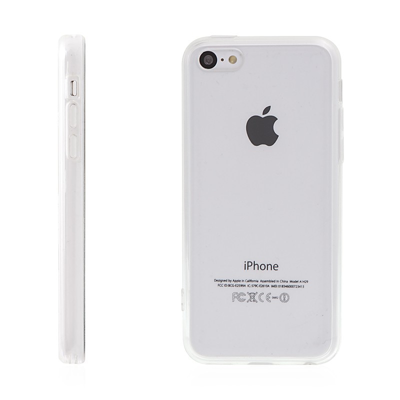 Kryt pro Apple iPhone 5C - gumový / plastový - antiprachové záslepky - průhledný