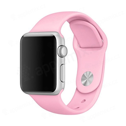 Řemínek pro Apple Watch 42mm / 41mm / 40mm / 38mm - velikost S / M - silikonový - růžový