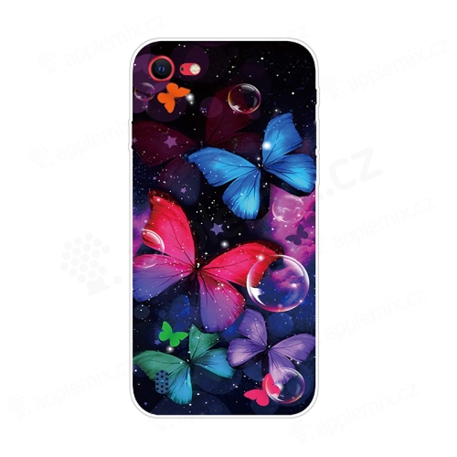 Kryt pre iPhone 7 / 8 / SE (2020) / SE (2022) - gumový - psychedelické motýle