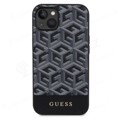 Kryt GUESS G Cube pro Apple iPhone 14 - podpora MagSafe - umělá kůže - šedý