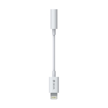 Přepojka / adaptér Lightning DEVIA na 3,5mm jack - pro Apple iPhone - 10 cm - bílá