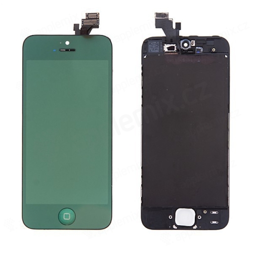 LCD panel + dotykové sklo (touch screen digitizér) + Home Button pro Apple iPhone 5 - pogalvanizovaný povrch - zelený