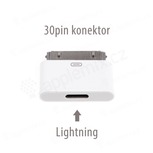 Přepojka / redukce Lightning samice - 30 pin samec pro Apple iPhone / iPad - bílá