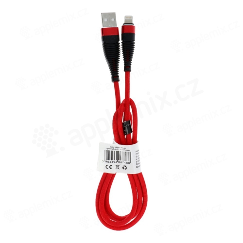 Synchronizační a nabíjecí kabel Lightning pro Apple zařízení - tkanička - červený - 1m