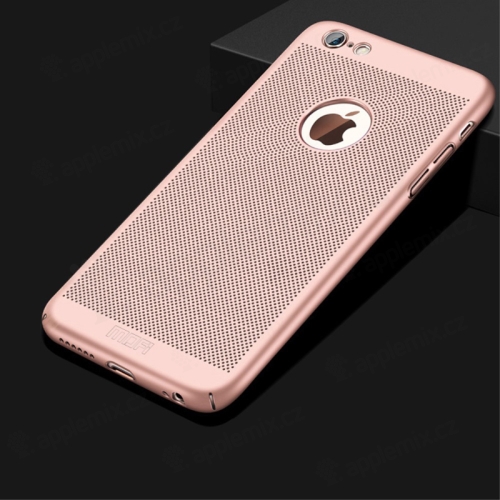 Kryt MOFi pro Apple iPhone 6 / 6S - perforovaný / s otvory - plastový - Rose Gold růžový