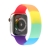 Řemínek pro Apple Watch 44mm Series 4 / 5 / 6 / SE / 42mm 1 / 2 / 3 - bez spony - L - silikonový - duhový