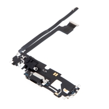 Napájecí a datový konektor s flex kabelem + audio + mikrofon pro Apple iPhone 12 Pro Max - šedý - kvalita A+