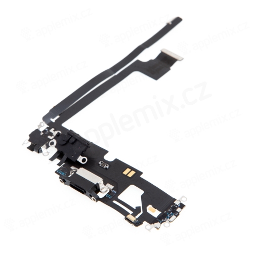 Napájací a dátový konektor s flex káblom + audio + mikrofón pre Apple iPhone 12 Pro Max - sivý - kvalita A+