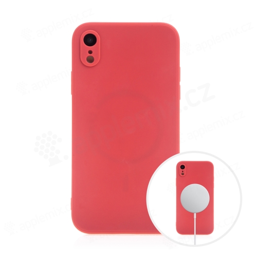 Kryt pro Apple iPhone Xr - MagSafe magnety - silikonový - červený
