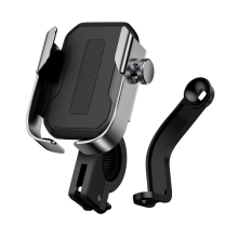 Držák na kolo / motorku BASEUS pro Apple iPhone - univerzální - pevný - plast / kov - černý / stříbrný