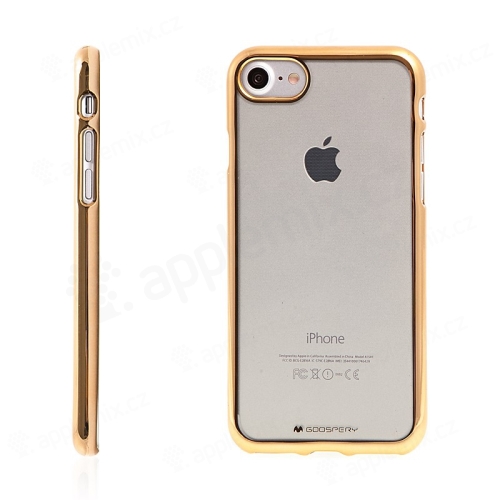 Kryt Mercury Ring 2 pro Apple iPhone 7 / 8 / SE (2020) gumový - průhledný / zlatý rámeček