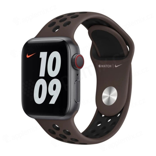 Originální řemínek Nike pro Apple Watch 41mm / 40mm / 38mm - silikonový - kamenně šedý / černý