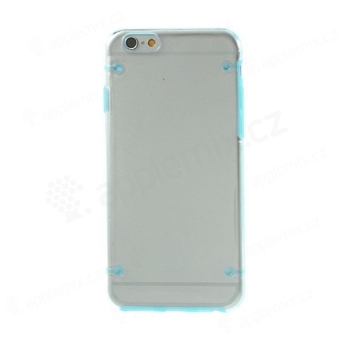Plasto-gumový kryt pro Apple iPhone 6 / 6S - průhledný + modrý rámeček