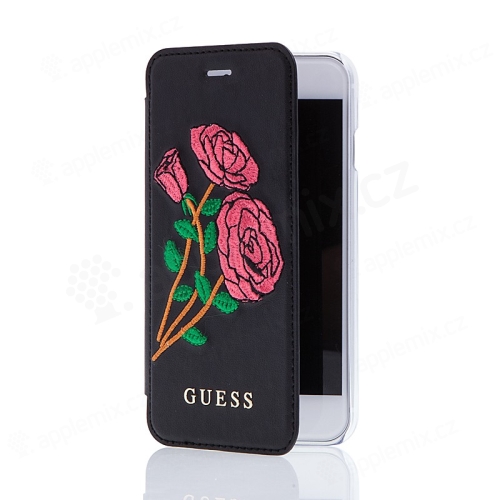 Pouzdro GUESS Flower Desire pro Apple iPhone 6 / 6S / 7 / 8 - umělá kůže / plast - růže / průhledné