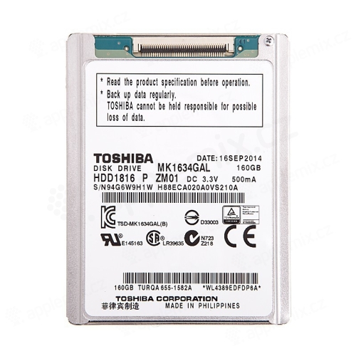 HDD Toshiba MK1634GAL 160GB 1.8 CE/ZIF pro Apple iPod classic 7.gen. A1238 - kvalita A+
