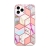 Kryt pre Apple iPhone 12 / 12 Pro - geometrické tvary - mramor - gumový - ružový