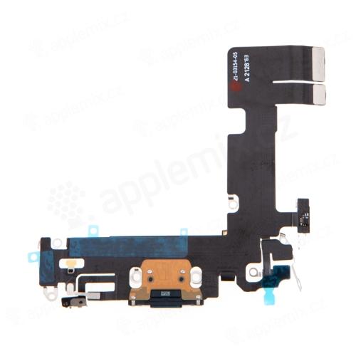 Napájací a dátový konektor s flex káblom + mikrofóny pre Apple iPhone 13 - čierny - kvalita A+