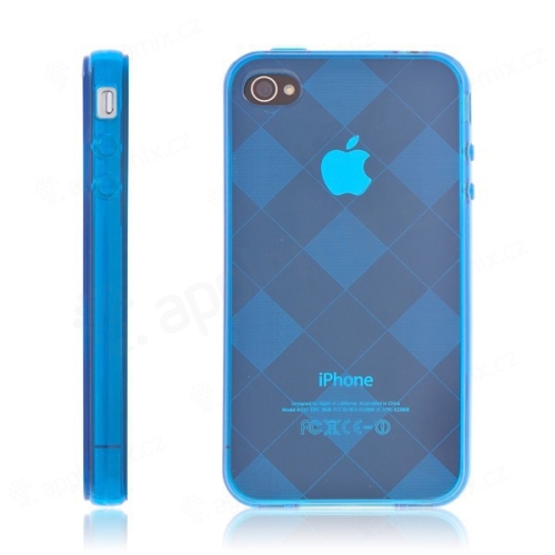 Ochranný kryt / pouzdro pro Apple iPhone 4 / 4S kosodelníkový - modrý