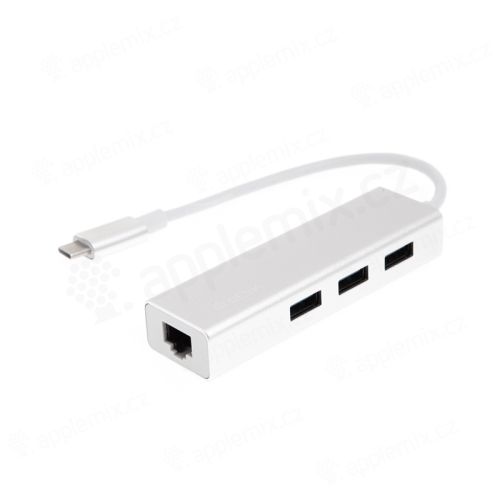 Rozbočovač / hub DEVIA pro Apple MacBook Air / Pro - USB-C na 3x USB-A 3.0 + RJ45