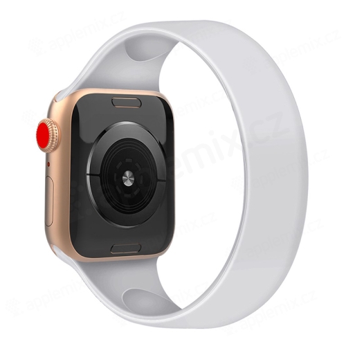 Řemínek pro Apple Watch Ultra 49mm / 45mm / 44mm / 42mm - bez spony - silikonový - velikost M - bílý