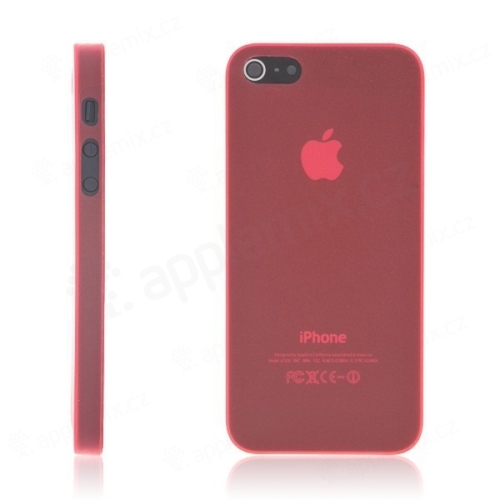 Kryt pro Apple iPhone 5 / 5S / SE - matný - plastový - tenký 0,5 mm - červený