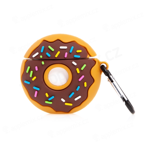 Puzdro / obal na Apple AirPods - silikónové - čokoládový donut