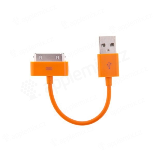 Mini synchronizační a nabíjecí datový kabel pro iPhone / iPod / iPad - oranžový