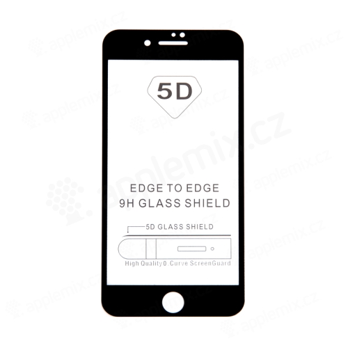 Tvrdené sklo "5D" pre Apple iPhone 7 Plus / 8 Plus - 2.5D - čierny rám - číre - 0,3 mm