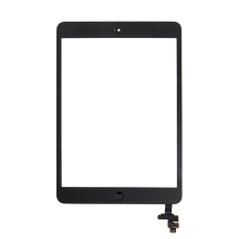 Dotykové sklo (touch screen) s IC konektorem a flex s Home Buttonem pro Apple iPad mini / mini 2 (Retina) - černé - kvalita A+