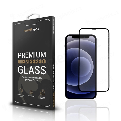 Tvrzené sklo (Tempered Glass) RHINOTECH pro Apple iPhone - 3D hrana - instalační rámeček
