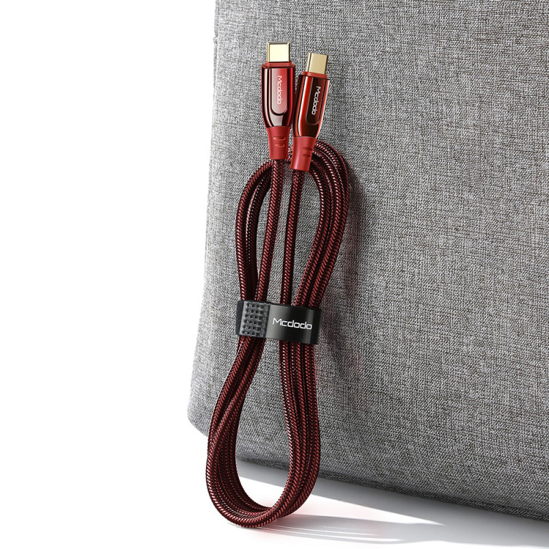 Synchronizační a nabíjecí kabel MCDODO pro Apple zařízení - USB-C / USB-C - 100W - 1,2m - červený